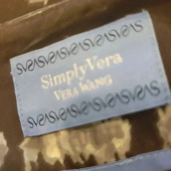 Vera Wang Simply Vera  Brown Print Mini Skirt sz 14 - Picture 5 of 6